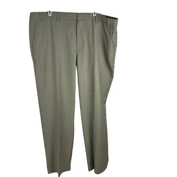 Savane Mens Performance Dress Pants 42 Flat Front Stretch Comfort Waistband Gray - Picture 1 of 6